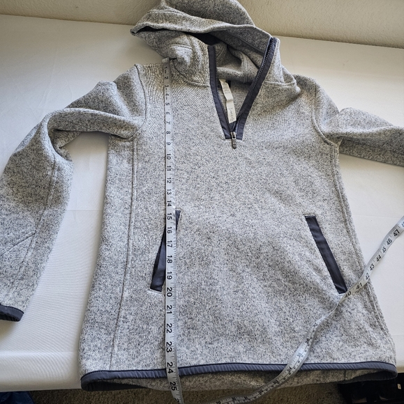 Lululemon Fleece & Thank You Half Zip Hoodie Gray Black Cozy Warm Size 2 - Picture 8 of 10